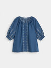 BLUSA DETALLE BORDADO Mid Blue Wash