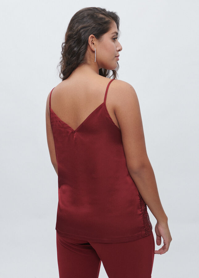 TOP LENTEJUELAS SATINADO Granate