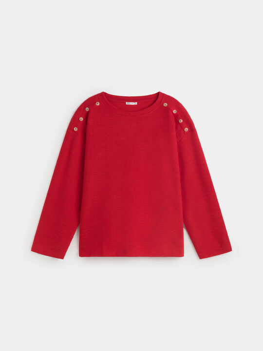 CAMISETA DETALLE BOTONES Rojo image number null