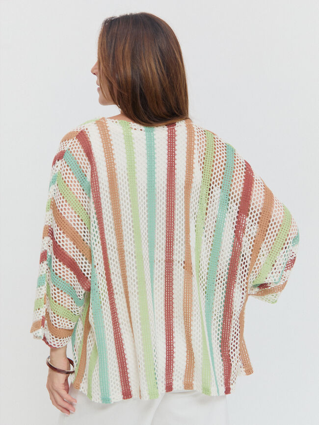 CHAQUETA ABIERTA TEXTURA Multicolor