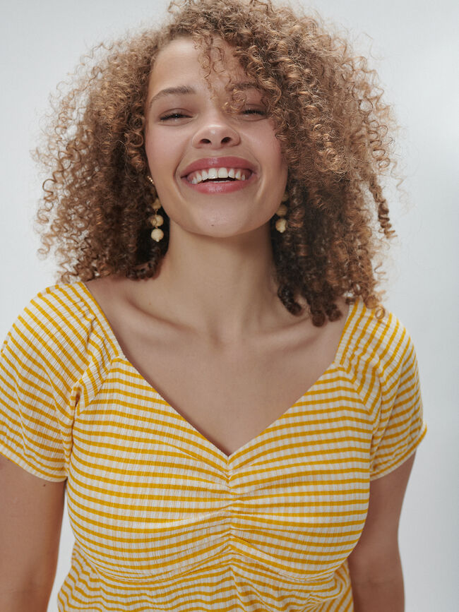 TOP VICHY FRUNCIDO Amarillo