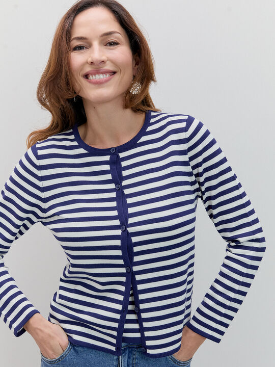 C&Aacute;RDIGAN RAYAS COLORES Azul Marino image number null