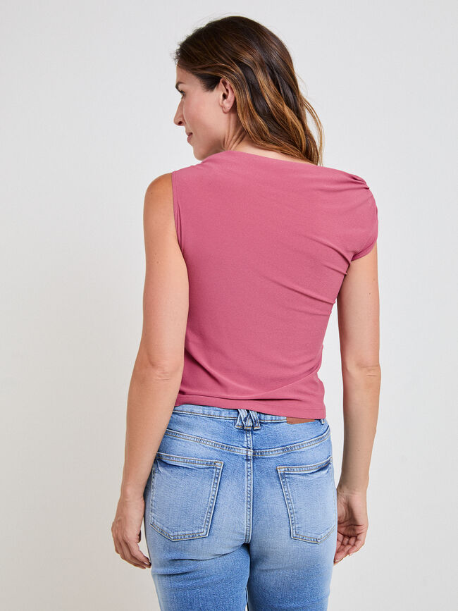 CAMISETA ASIMETRICA BROCHE Blush