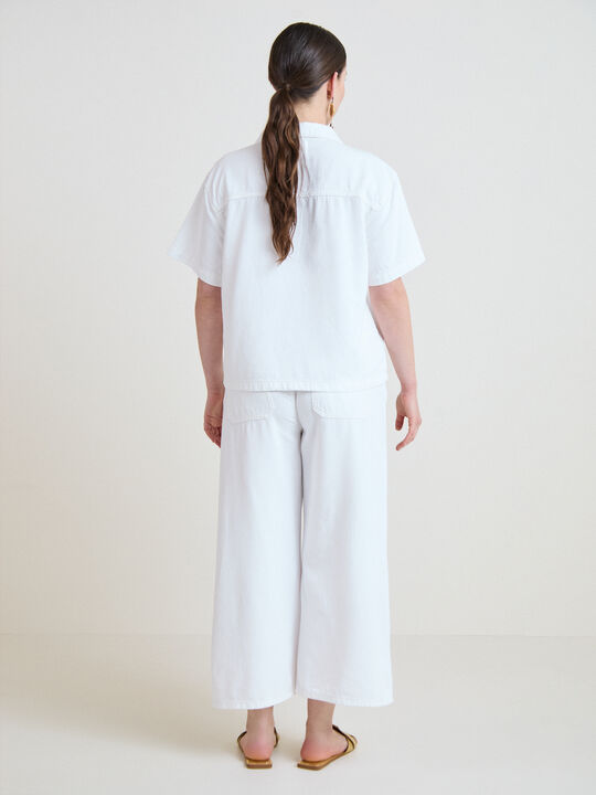 SOBRECAMISA FLUIDA DENIM Blanco Optico image number null