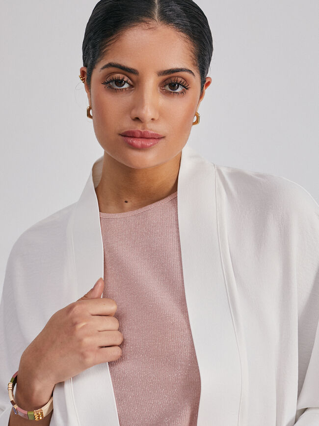Kimono fluido textura Blanco Hueso