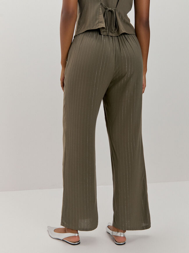 pantalon viscosa kaki claro