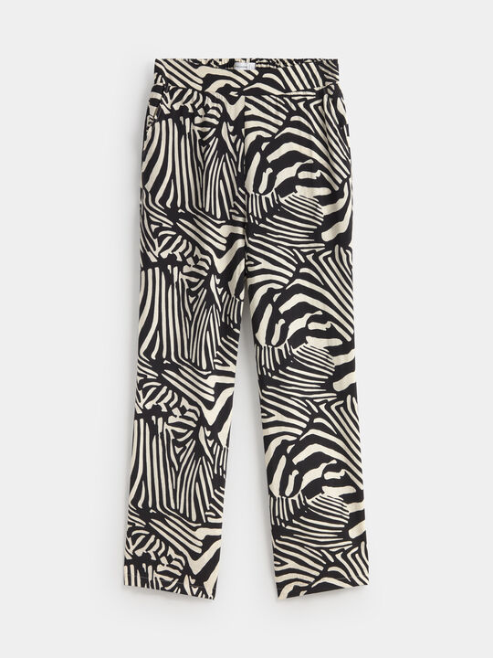 PANTAL&Oacute;N ANCHO ESTAMPADO Negro image number null