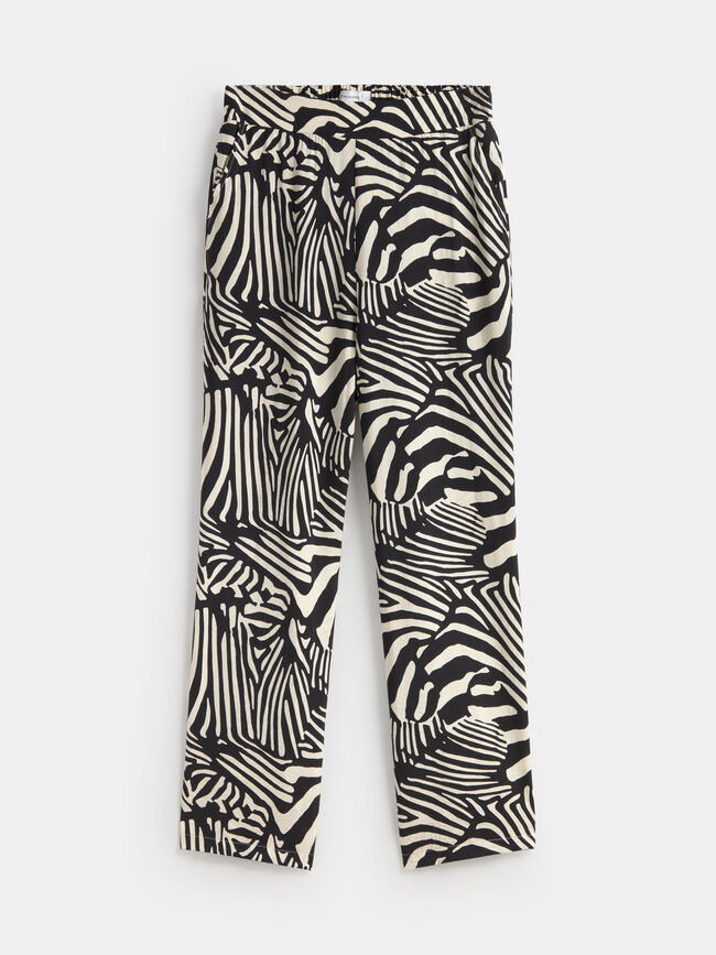 PANTAL&Oacute;N ANCHO ESTAMPADO Negro