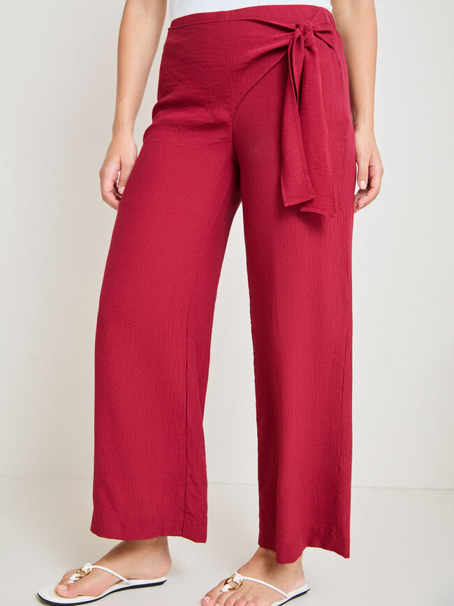 PANTAL&Oacute;N CINTURILLA LAZO Granate