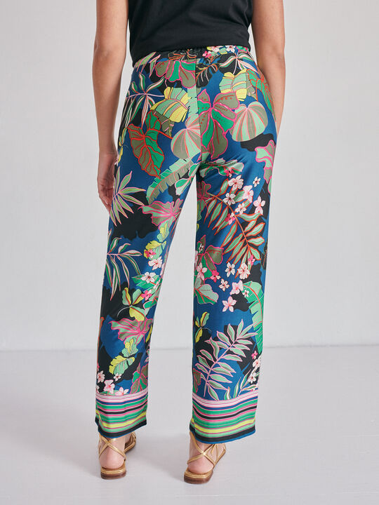 PANTALÓN FLUIDO ESTAMPADO Negro image number null