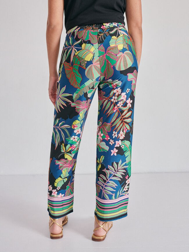 PANTALÓN FLUIDO ESTAMPADO Negro