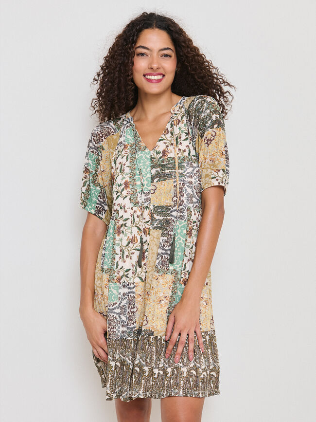 VESTIDO CORTO Estampado 1
