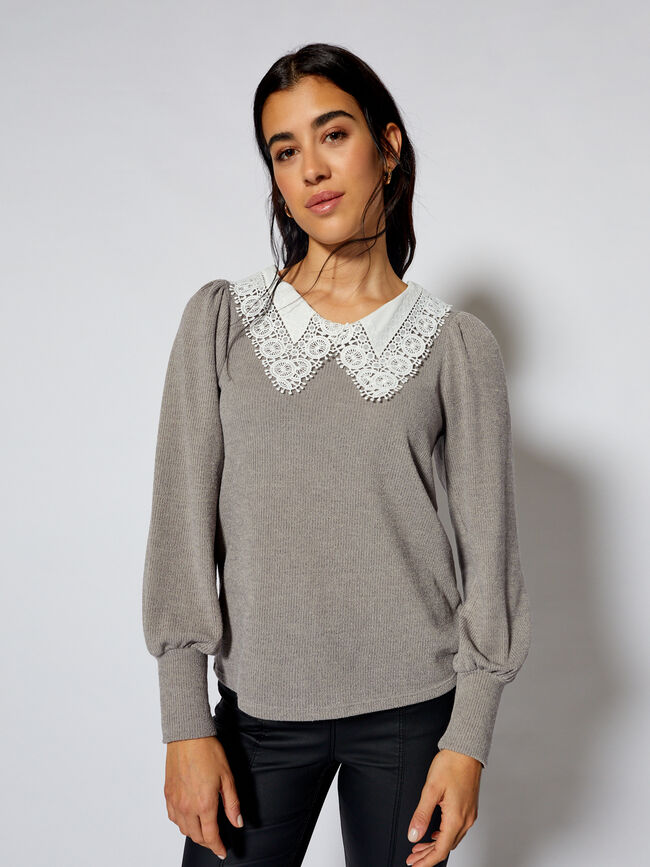 CAMISETA M/L CANALE CUELLO BOBO Piedra
