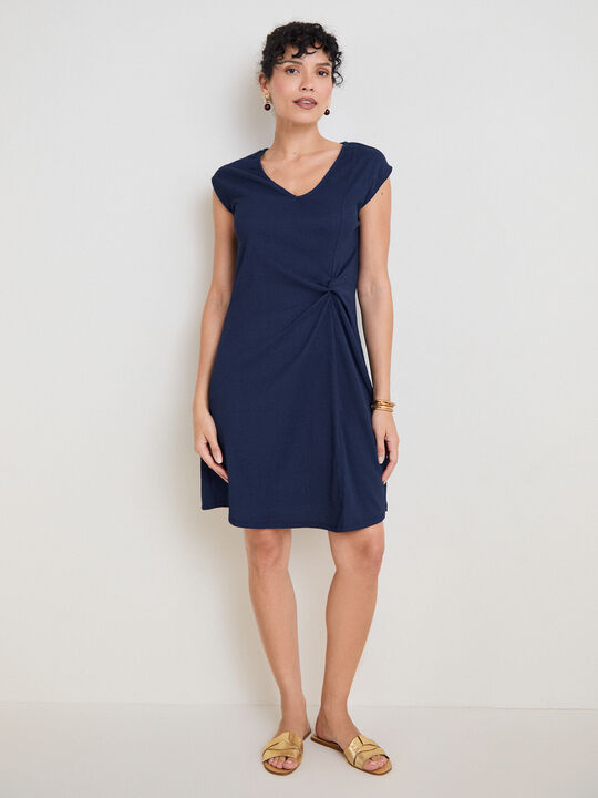 VESTIDO CORTO NUDO Azul Noche image number null