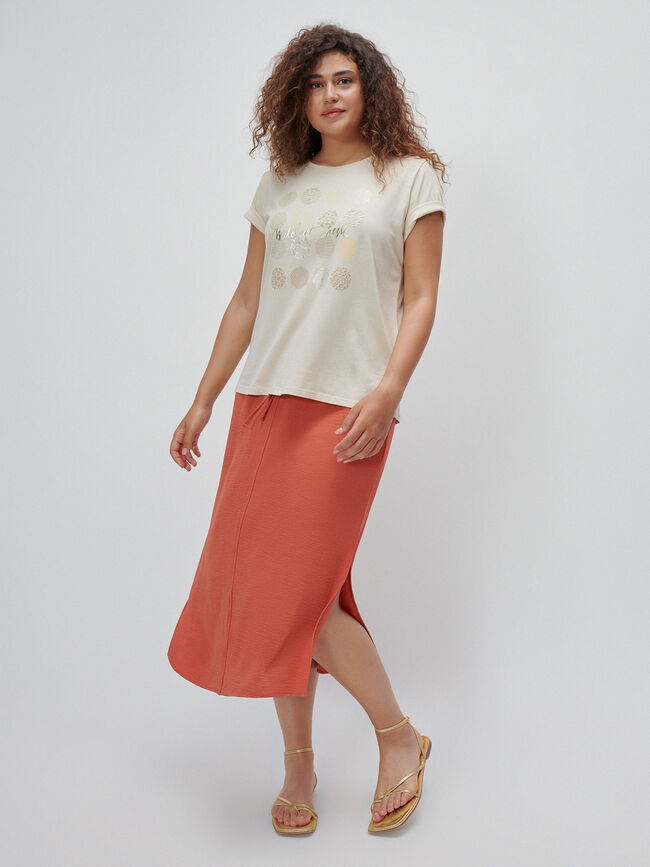 FALDA MIDI ABERTURAS Teja