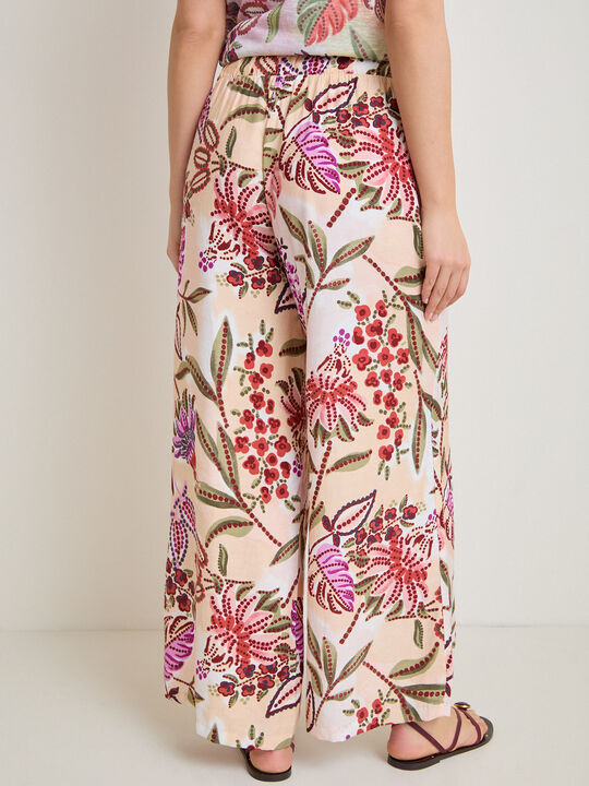 PANTAL&Oacute;N LARGO ESTAMPADO Crudo image number null