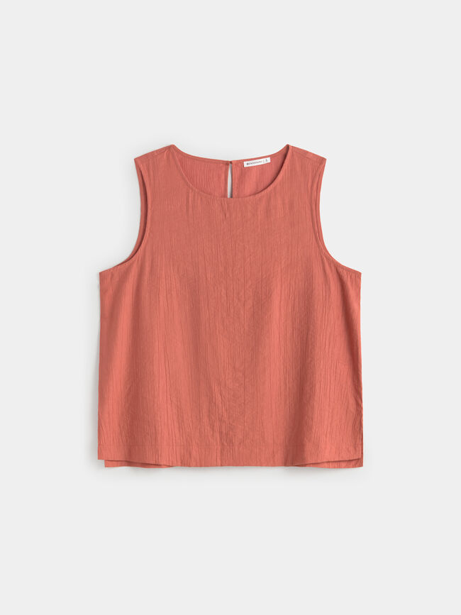 TOP ARRUGADO ABERTURAS Rosa Polvo