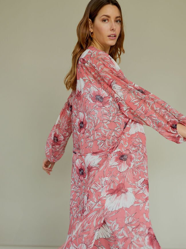 Caftán estampado Rosa Oscuro