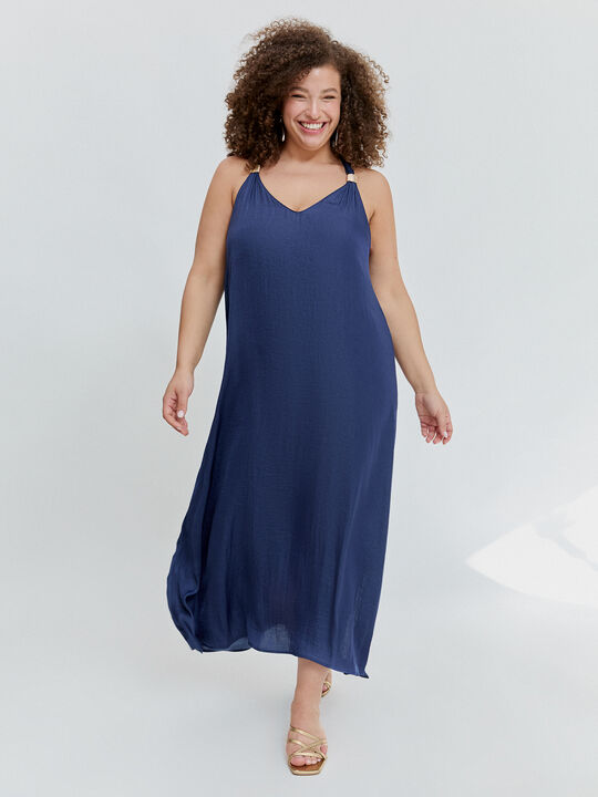 VESTIDO PIEZAS DORADAS Azul Noche image number null