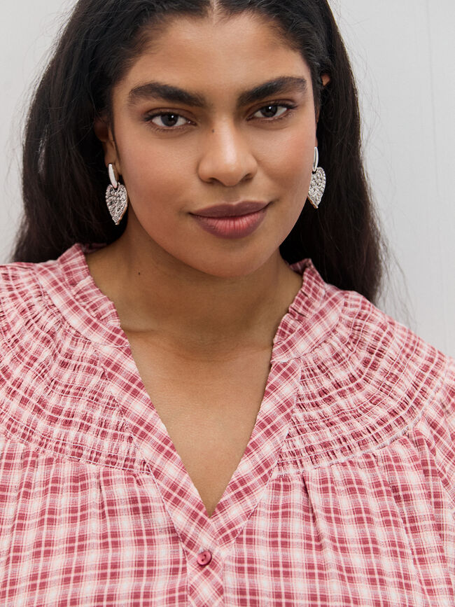 BLUSA CUADROS CANESÚ Rosa