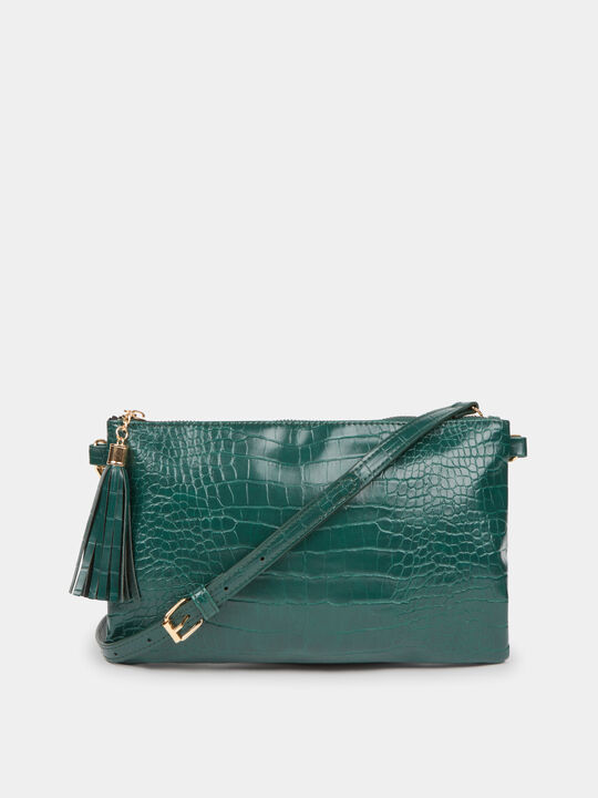 Bolso textura coco Verde oscuro image number null