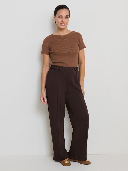 PANTALON VESTIR DETALLE Marron Medio image number null