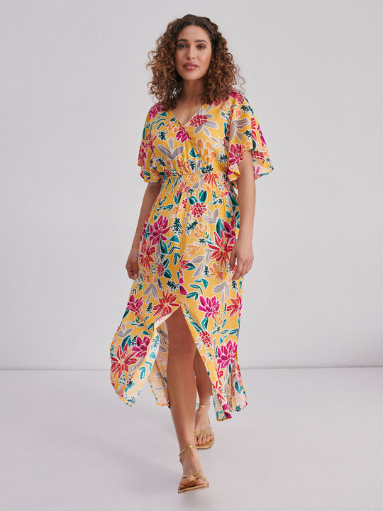 Vestido print Mostaza image number null