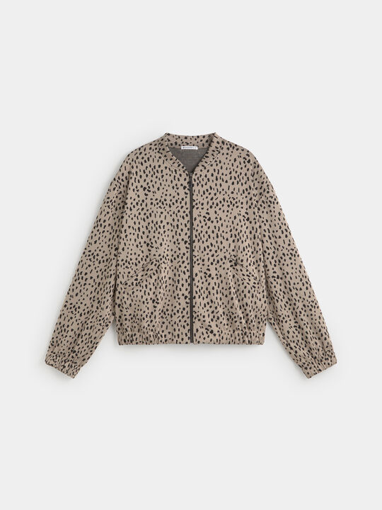 BOMBER ESTAMPADO ANIMAL Marron image number null