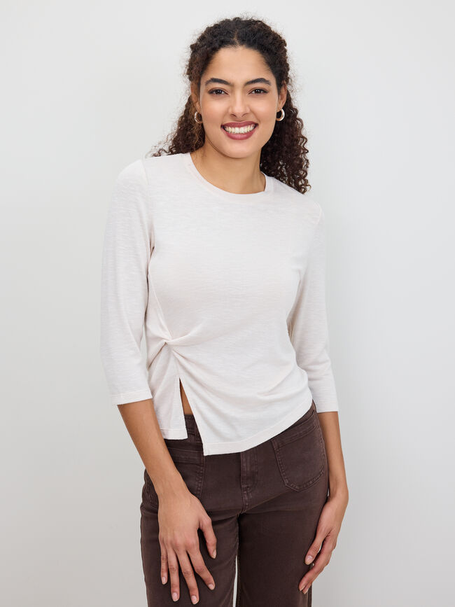 CAMISETA HEBILLA LATERAL Piedra