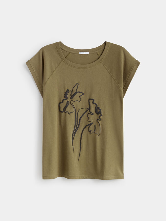 CAMISETA POSICIONAL FLORES Kaki
