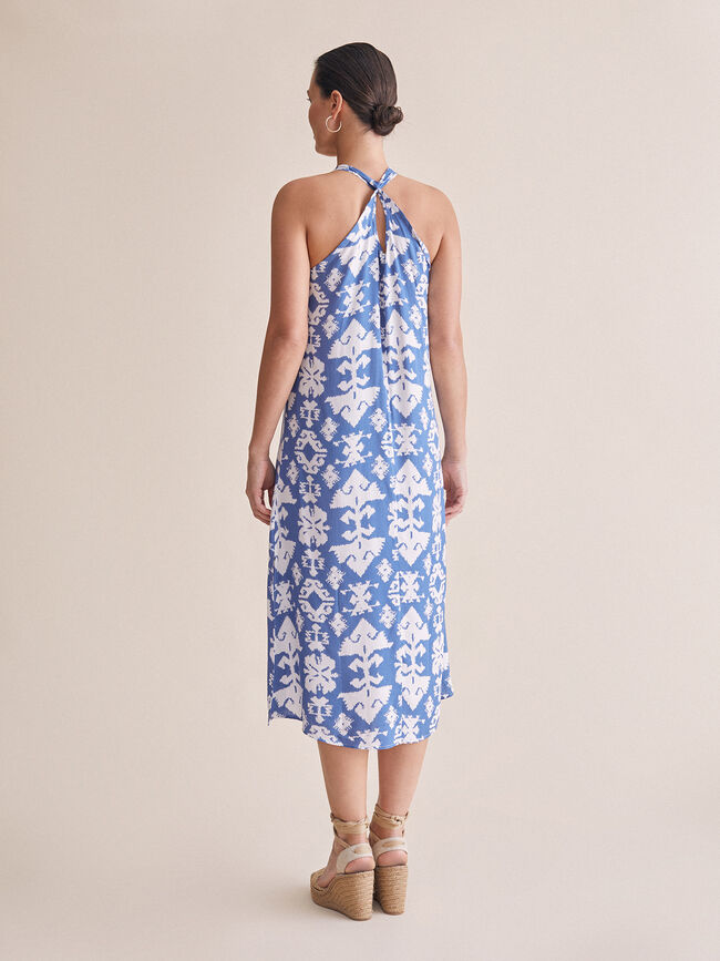 Vestido halter aberturas laterales Azulon