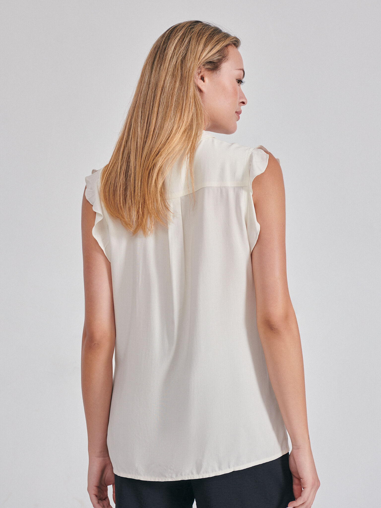Blusa manga volante clearance