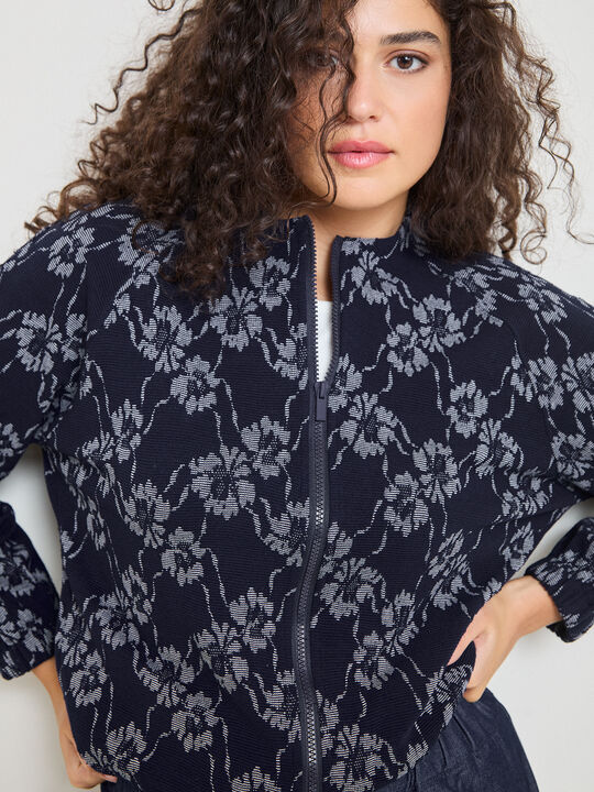 BOMBER JACQUARD Azul Marino image number null
