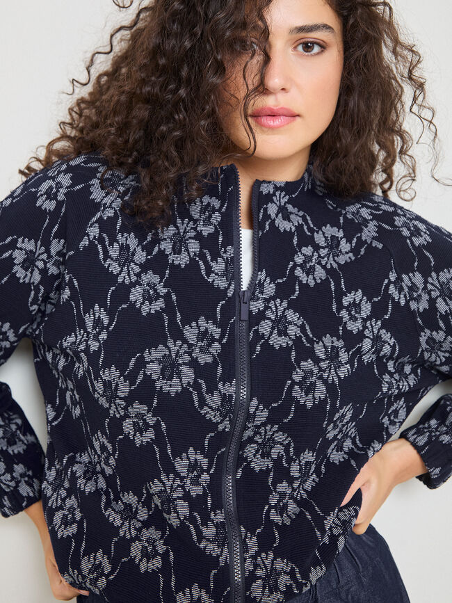 BOMBER JACQUARD Azul Marino