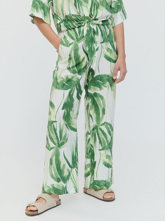 PANTALON RECTO ESTAMPADO Crudo image number null