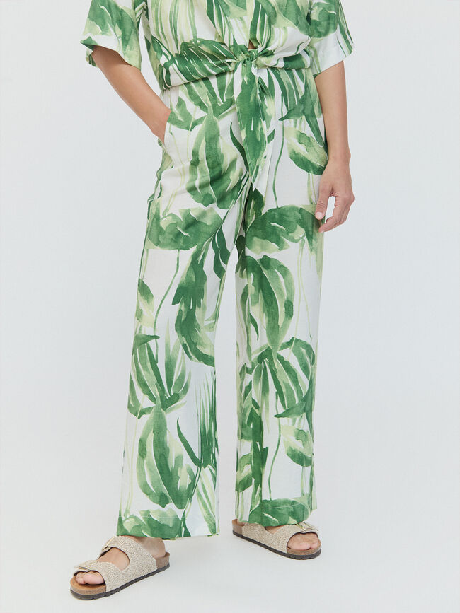 PANTALON RECTO ESTAMPADO Crudo
