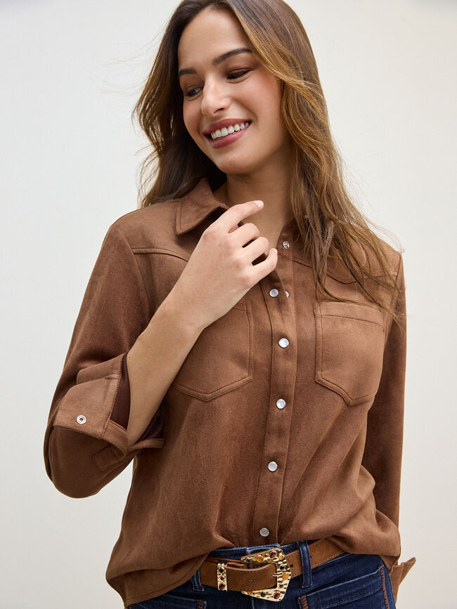 SOBRECAMISA ANTELINA DETALLES Marron