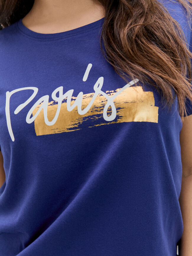 CAMISETA PARÍS BRILLANTE Azul Marino
