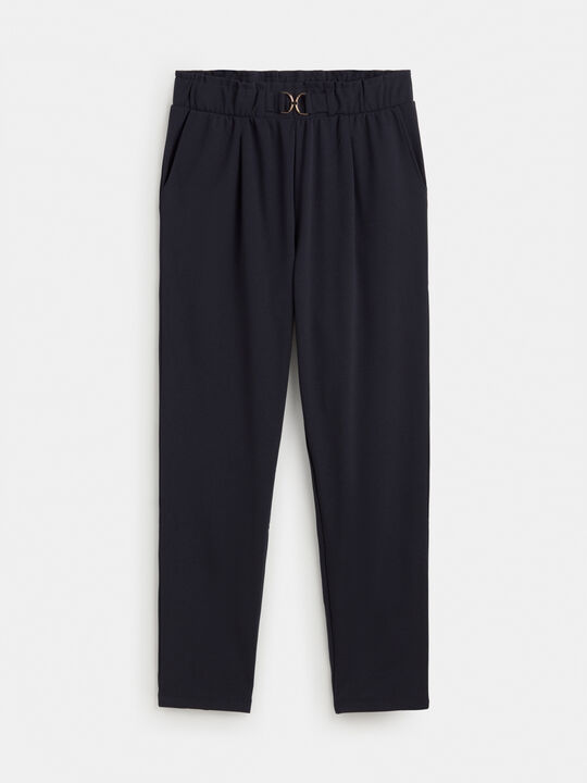 PANTALON DETALLE CINTURA Azul Marino image number null