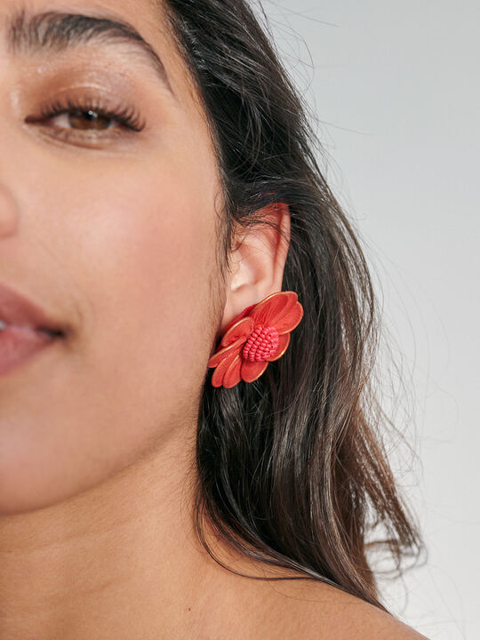 PENDIENTES FLOR Rojo image number null