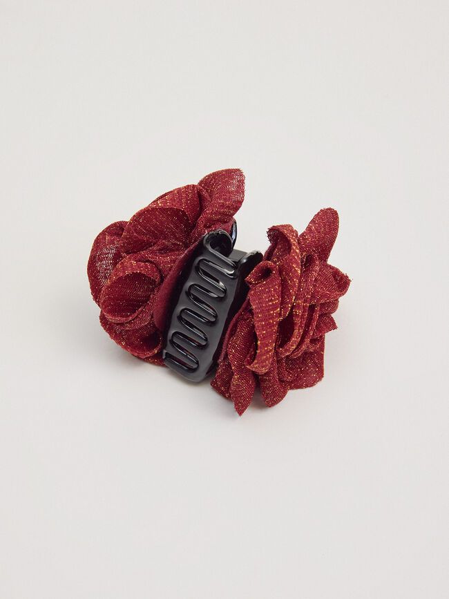 PINZA TEJIDO FLOR Rojo Barro