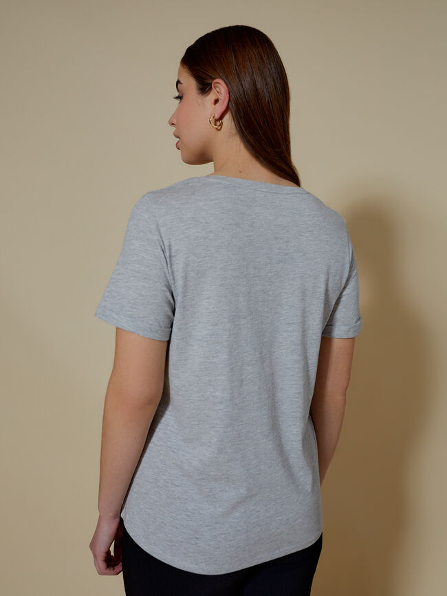 camiseta detalle estampado 100% algodón GrisVigoreClaro