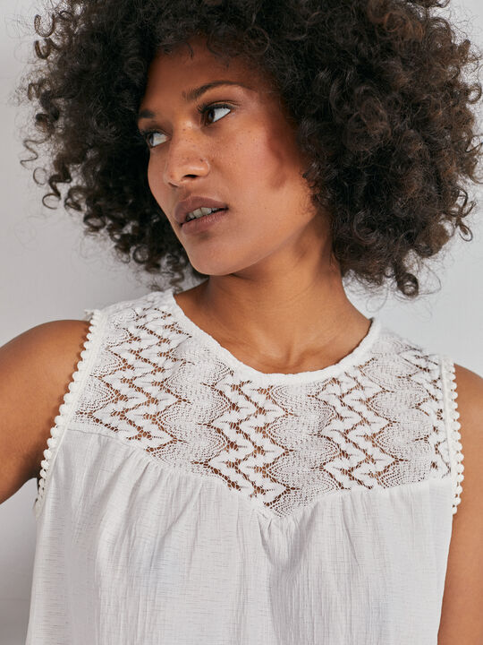 Top combinado encaje Blanco Optico image number null