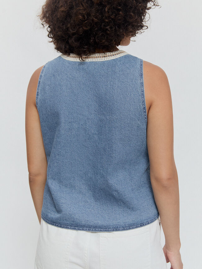 CHALECO BORDADOS Mid blue
