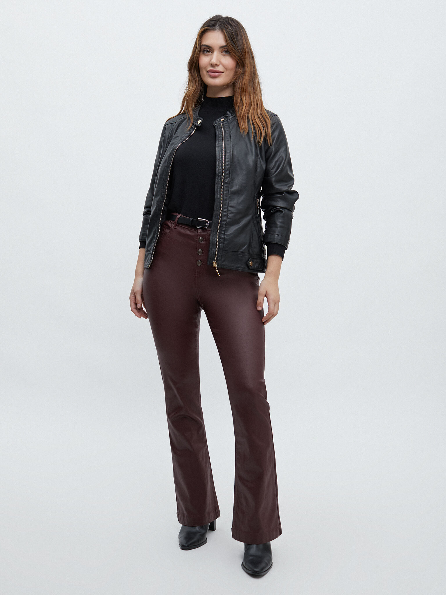 Pantalon encerado 2025 granate