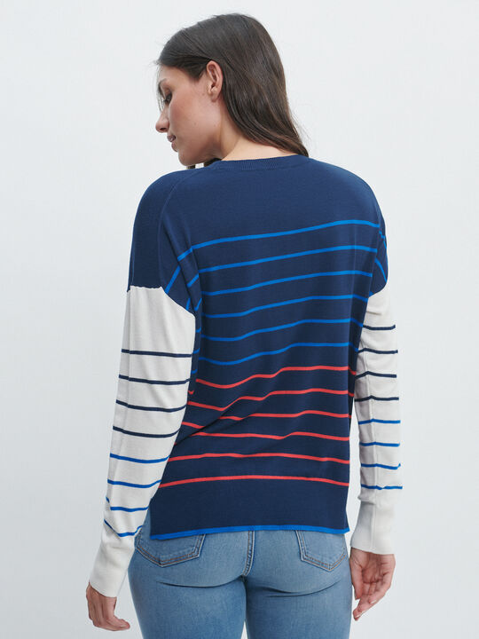 JERSEY RAYAS CONTRASTE Azul Marino image number null