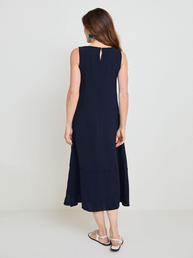 VESTIDO MIDI NUDO Azul Marino