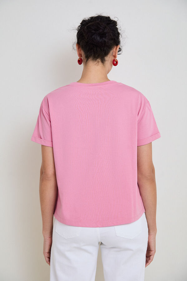 CAMISETA BORDADO rosa sugar