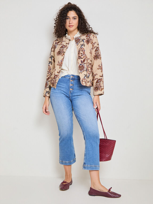 CHAQUETA ACOLCHADA ESTAMPADA Crudo