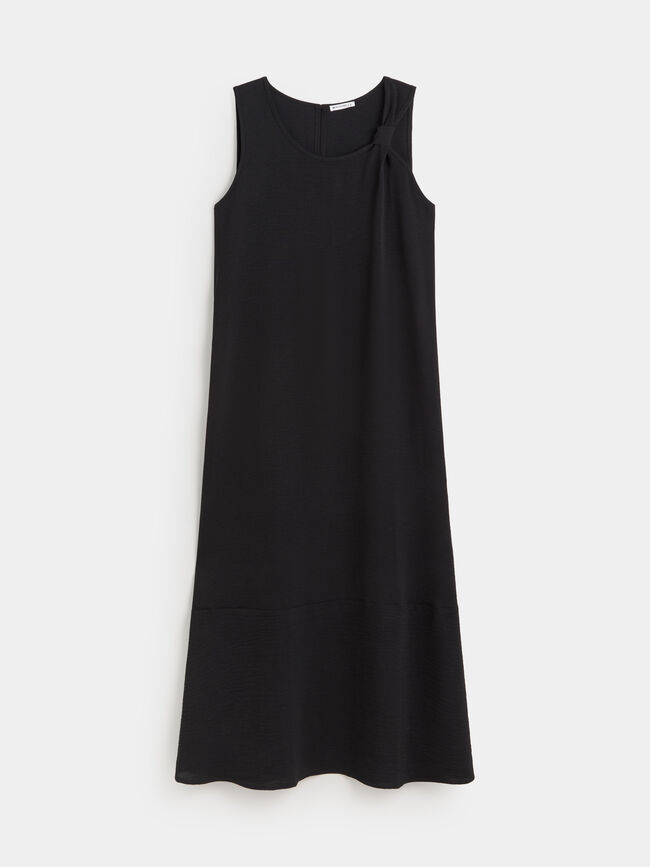 VESTIDO MIDI NUDO Negro